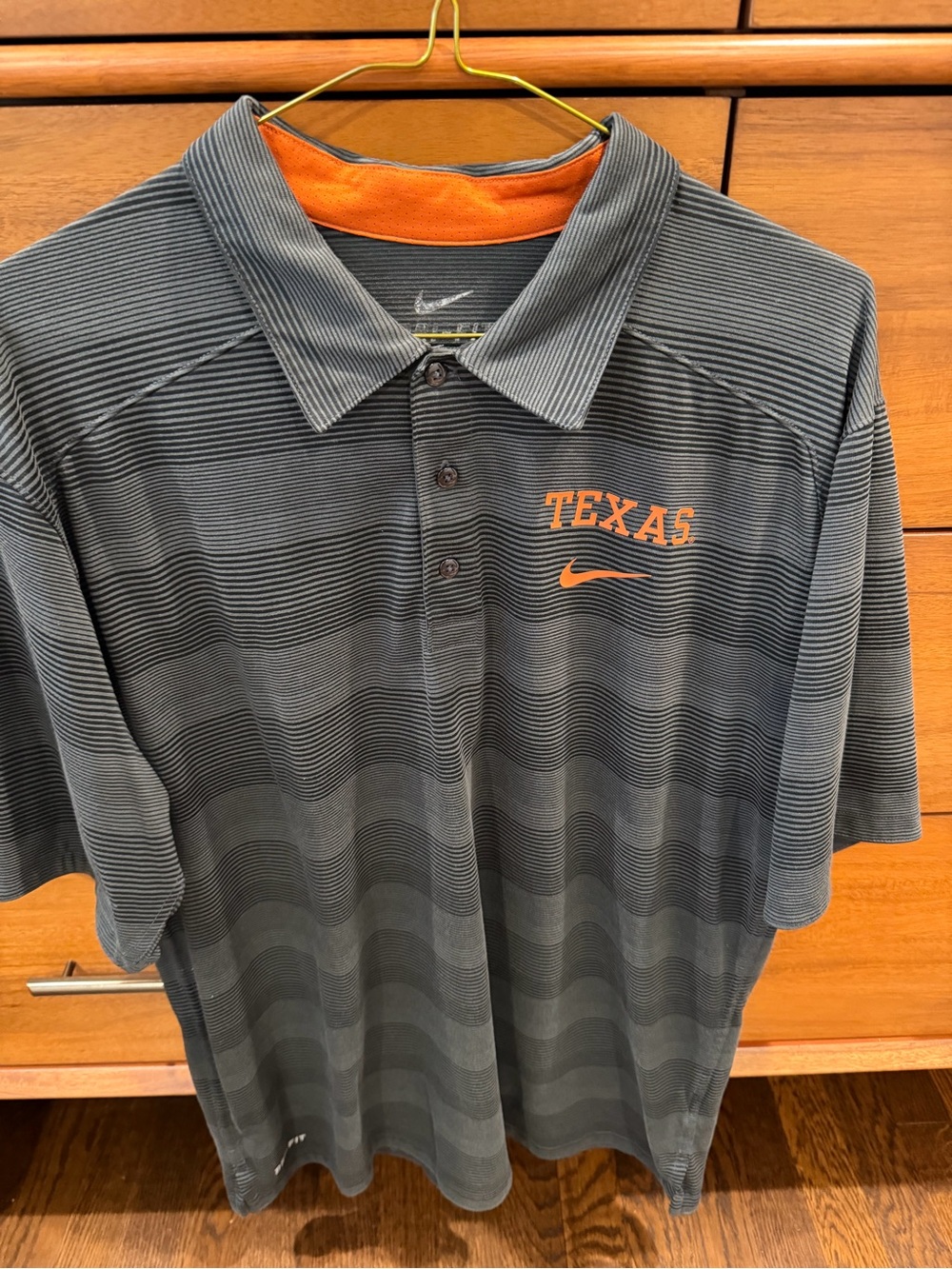 Nike Men’s Gray Polo with Orange Texas Logo